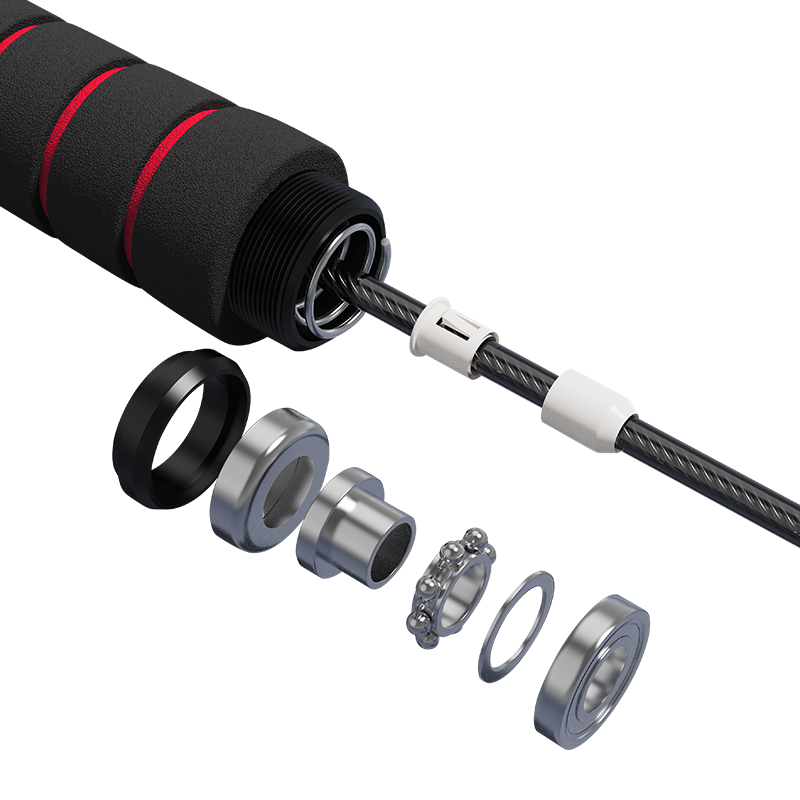 حبل القفز TS-2 بمقبض إسفنجي بخمس فتحات للبالغين