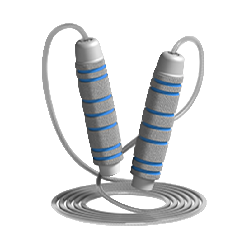 حبل القفز TS-3 برأس واحد/7 أخاديد على شكل أسطوانة بمقبض إسفنجي للبالغين
