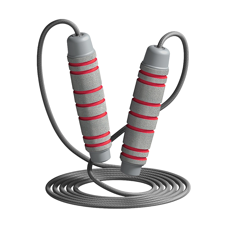 حبل القفز TS-3 برأس واحد/7 أخاديد على شكل أسطوانة بمقبض إسفنجي للبالغين