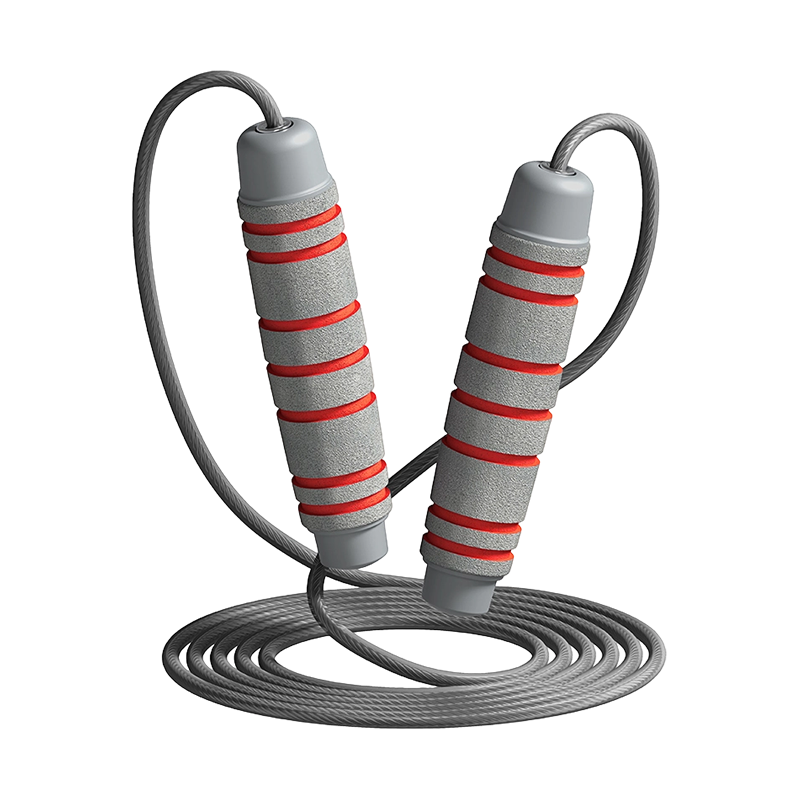 حبل القفز TS-3 برأس واحد/7 أخاديد على شكل أسطوانة بمقبض إسفنجي للبالغين