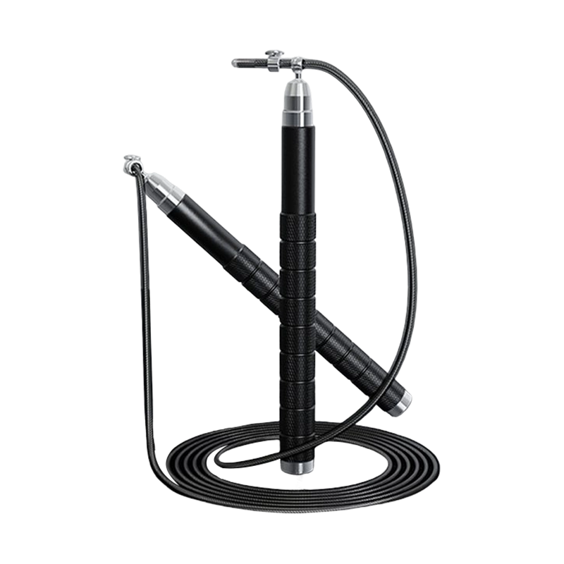 حبل القفز للسباق بمقبض من الألومنيوم باللونين الأبيض والأسود TS-12